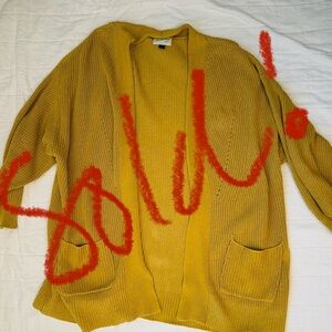 !! SOLD!! Yellow oversized cardigan with pockets